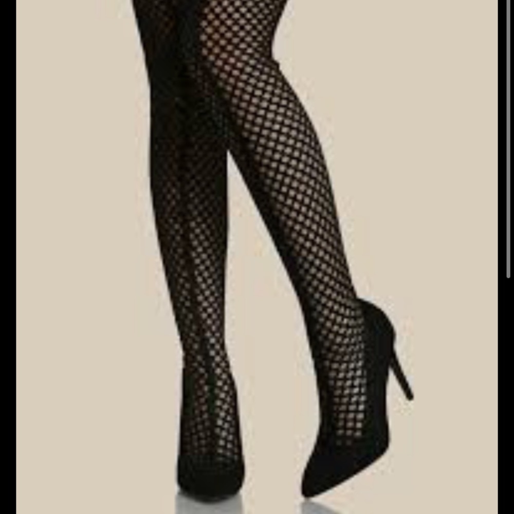 Netted heel boots - Black
